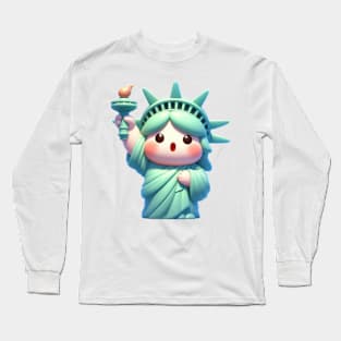 Cute Statue of Liberty Long Sleeve T-Shirt